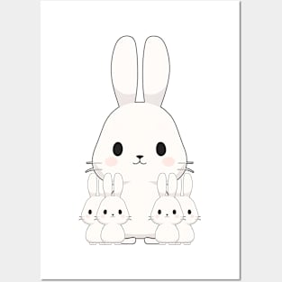 Cute White Bunny Posters and Art